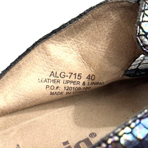 Alegria Classic Brilliant Snake Open Back Iridescent Slip-on Clogs Alg-715 Sz 40 - Picture 5 of 8